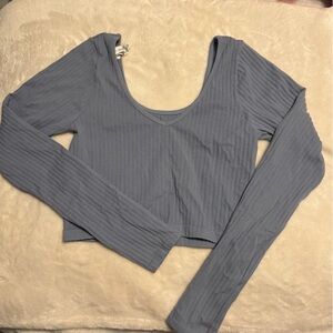 Aeropostale Ribbed Blue Long Sleeve Top